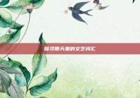 探寻聊天里的文艺词汇