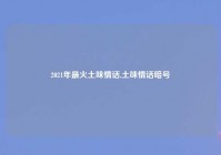 2021年最火土味情话,土味情话暗号