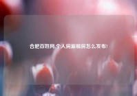 合肥百姓网,个人房源租房怎么发布?