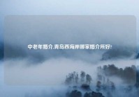 中老年婚介,青岛西海岸哪家婚介所好?