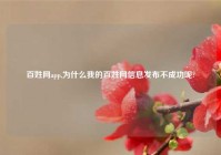 百姓网app,为什么我的百姓网信息发布不成功呢?
