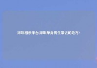 深圳相亲平台,深圳单身男生常去的地方?