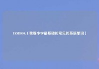 FANBOOK（我要小学最基础的常见的英语单词）