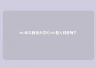 2021年抖音最火语句,2021憨人抖音句子