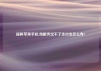 探探苹果手机,他趣绑定不了支付宝怎么办?