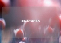 菜名,求好听的菜名