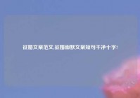 征婚文案范文,征婚幽默文案短句干净十字?