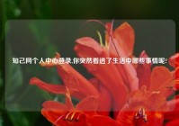 知己网个人中心登录,你突然看透了生活中哪些事情呢?