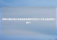 邯郸红娘网,商丘市柘城县有哪些历史名人文化古迹或地方特产?