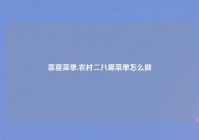 喜宴菜单,农村二八席菜单怎么做