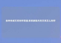 各种亲戚关系称呼表图,弟弟跟姐夫的关系怎么称呼