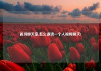 视屏聊天室,怎么邀请一个人视频聊天?