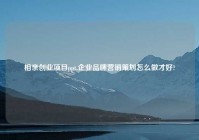 相亲创业项目ppt,企业品牌营销策划怎么做才好?