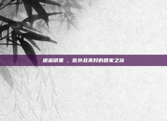 邂逅明里紬,意外且美好的回家之旅