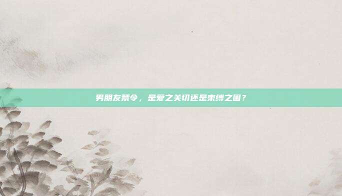 男朋友禁令,是爱之关切还是束缚之困?