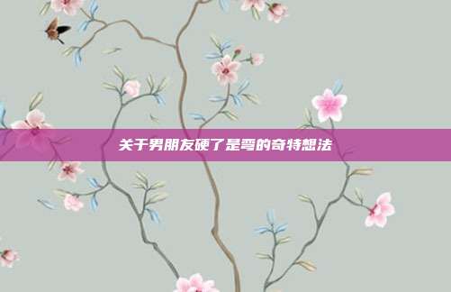 关于男朋友硬了是弯的奇特想法