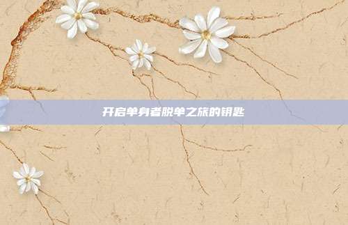 开启单身者脱单之旅的钥匙