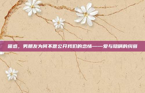 困惑，男朋友为何不愿公开我们的恋情——爱与隐瞒的纠葛