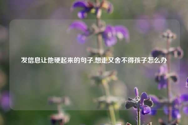 发信息让他硬起来的句子,想走又舍不得孩子怎么办